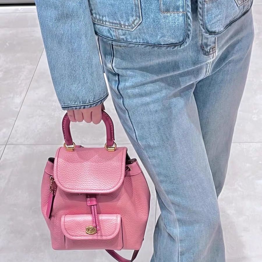 ✚Hong Kong Purchasing PU Backpack Bag Female 2023 New Portable Messenger Small Fragrance School Bag Class Bag Customizat