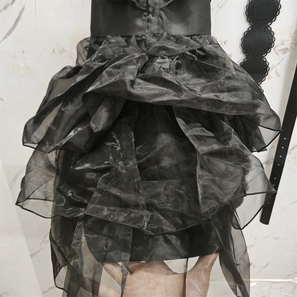 Đầm Hóa Trang Halloween Phối Lưới Phong Cách Gothic Cho Bé Gái