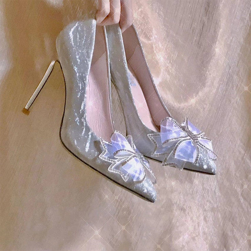 Aès giày cao gót đính tinh thể phong cách Pháp đế thoải mái thời trang tao nhã chất lượng GXT321