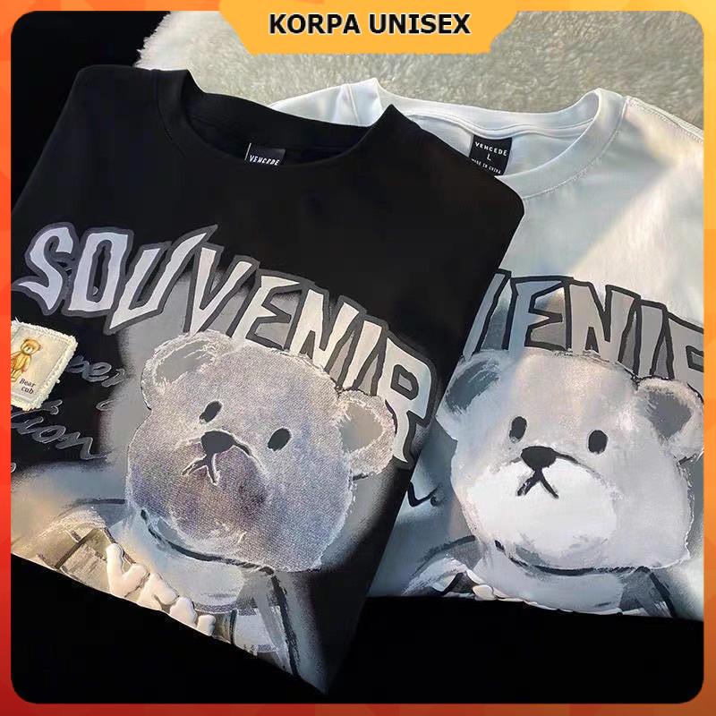 [ IN NỔI ] Áo thun tay lỡ form rộng gấu SOUVENIR - phông ulzzang cotton unisex nam nữ