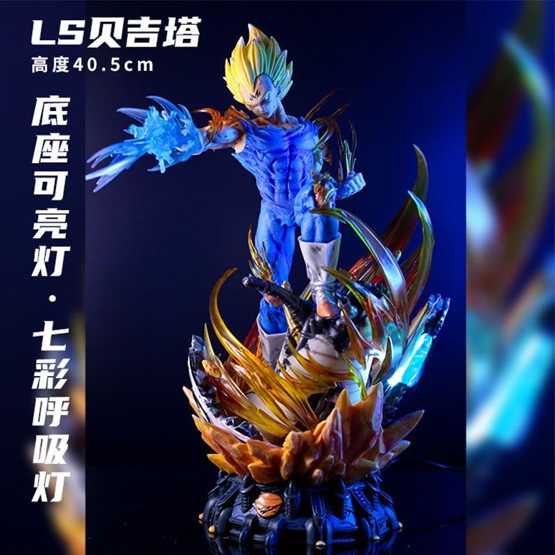 Ls Mô Hình Vegeta Ba Đầu Siêu Lớn Có Thể Phát Sáng GK Super Saiyan Magic Shell Trang Trí