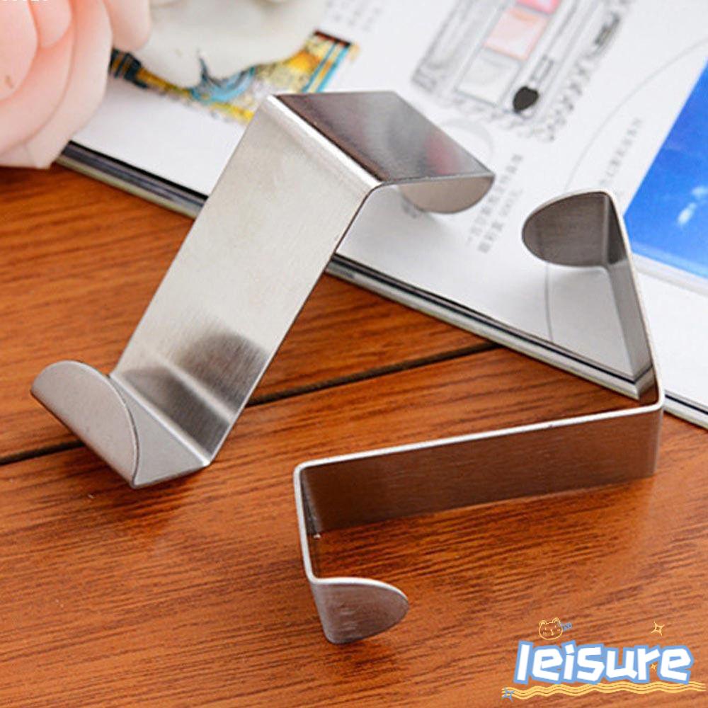 ♫DAPHNE♫ 2PCS|Door Hook Cabinet Draw Stainless Steel Clothes Hanger New Kitchen Tool Organizer Holder Z-shape