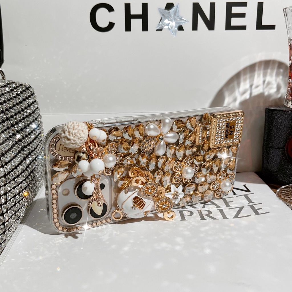 Ốp Điện Thoại Cho iPhone 14 Pro Max 13 12 11 Pro Max XS Max XR 7 8 6 6S Plus 13 12 Hình Chai Nước Hoa 3D Đính Đá Giả Lấp Lánh