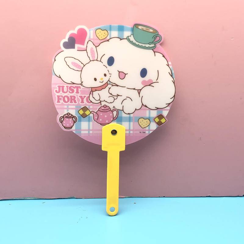 SANRIO Quạt Mini Cầm Tay Bằng PVC Họa Tiết Hoạt Hình Cinnamoroll Mymelody Kuromi PomPom Purin Pochacco Dễ Thương Sáng Tạo Làm Quà Tặng Cho Bé Trai Bé Gái