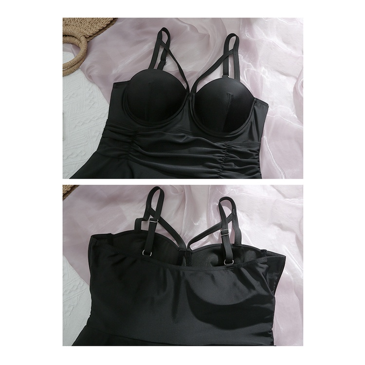 Đồ Bơi Một Mảnh Tay Dài Màu Đen Size Lớn 40-80kg Thời Trang Mùa Hè Quyến Rũ Cho Nữ