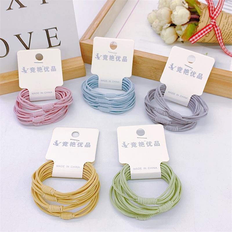 Set 3 Dây Cột Tóc Cao Su Co Giãn Đính Nơ Đơn Giản Phong Cách Hàn Quốc