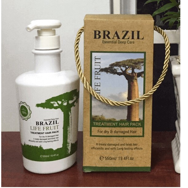 Kem Hấp Dầu Phục Hồi Tóc Hư Tổn Nặng BRAZIL LIFE FRUIT 550ML Chính Hãng Sury Store