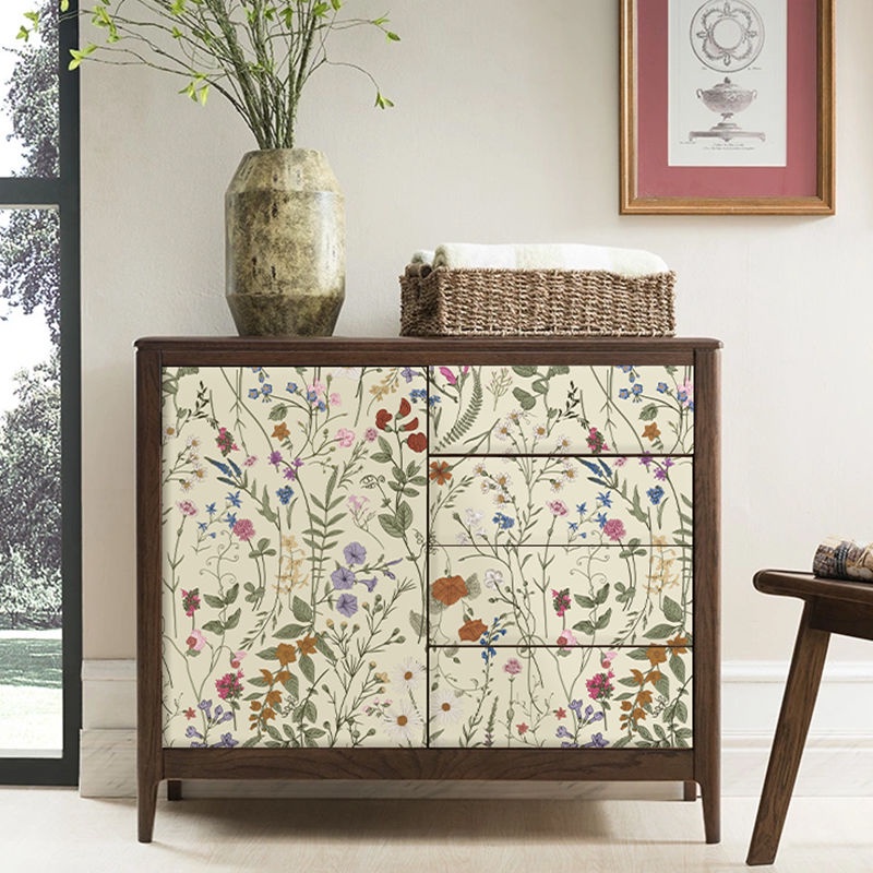 Giấy Dán Tường Tự Dính Họa Tiết Hoa Cúc / Lá Cây Dễ Thương Dùng Trang Trí