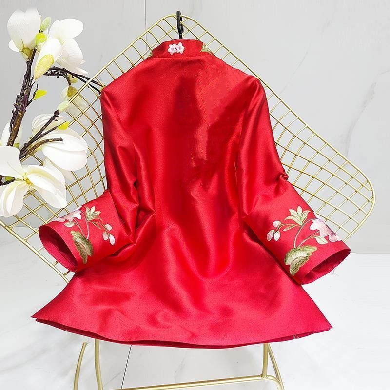 Áo Sơ Mi Họa Tiết Thêu Phong Cách Trung Hoa Thời Trang Xuân Thu Mới Cho Nữ