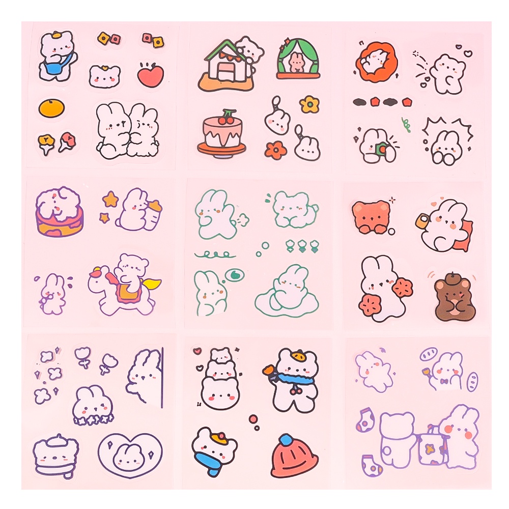 1 Tấm Sticker Hình Sở Thú Goo Dễ Thương Dán Trang Trí Sổ Tay Và Cốc &amp; Hộp Văn Phòng Phẩm