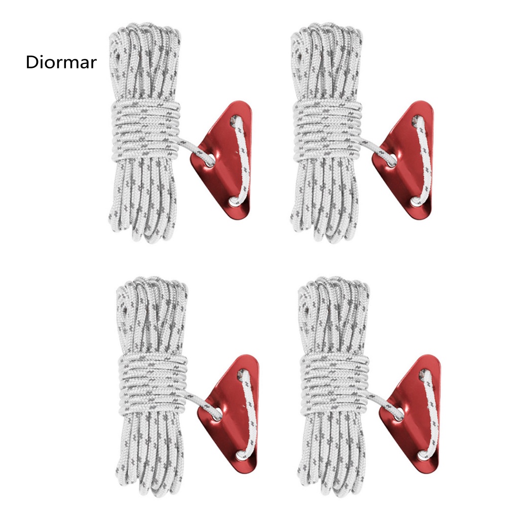 DIO 2/4/6 Roll Three-hole Fasteners Wind Rope Camping Supplies Highly Reflective Tent Ropes Reflective