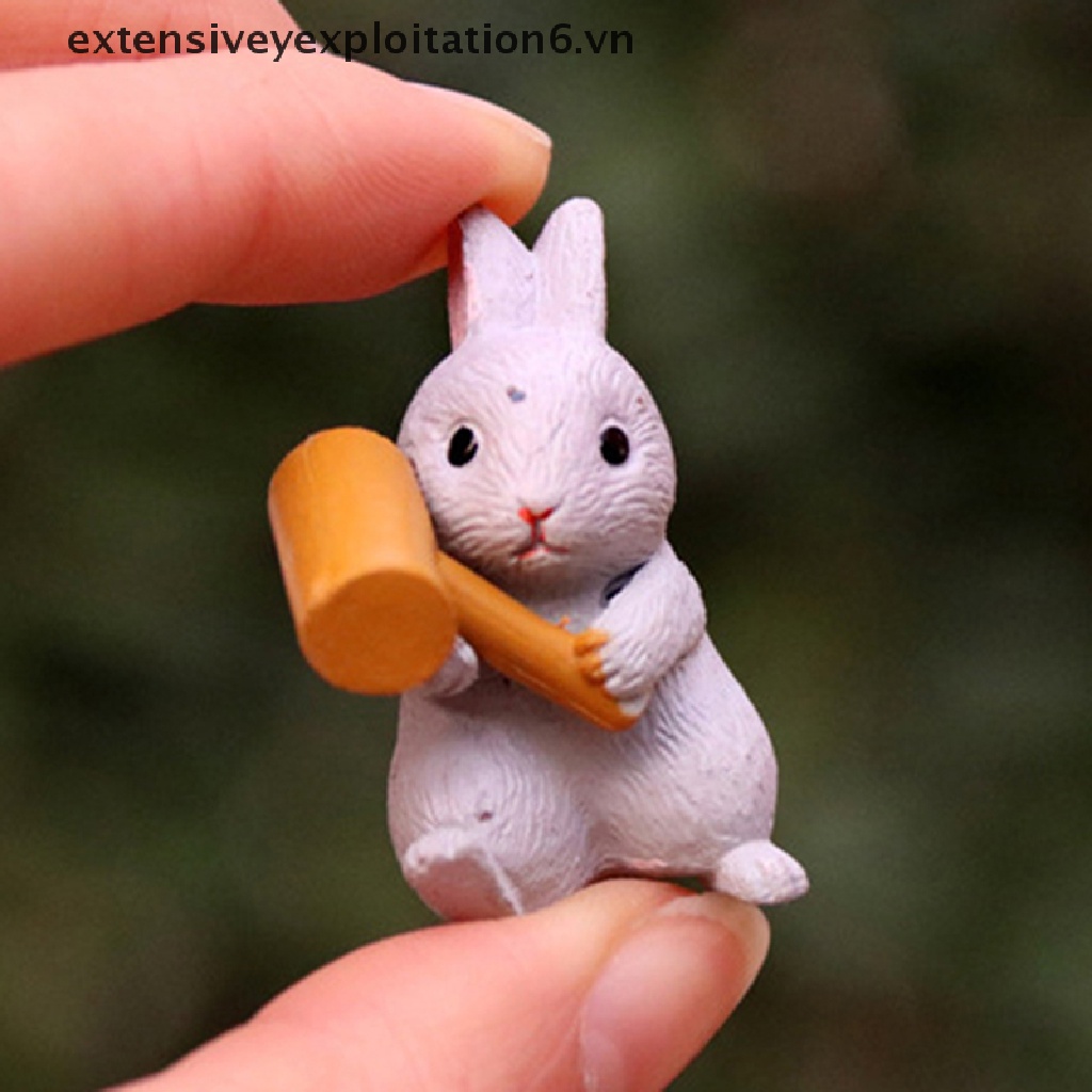 Mô Hình Chú Thỏ Hoạt Hình Dùng Trang Trí Nhà Búp Bê