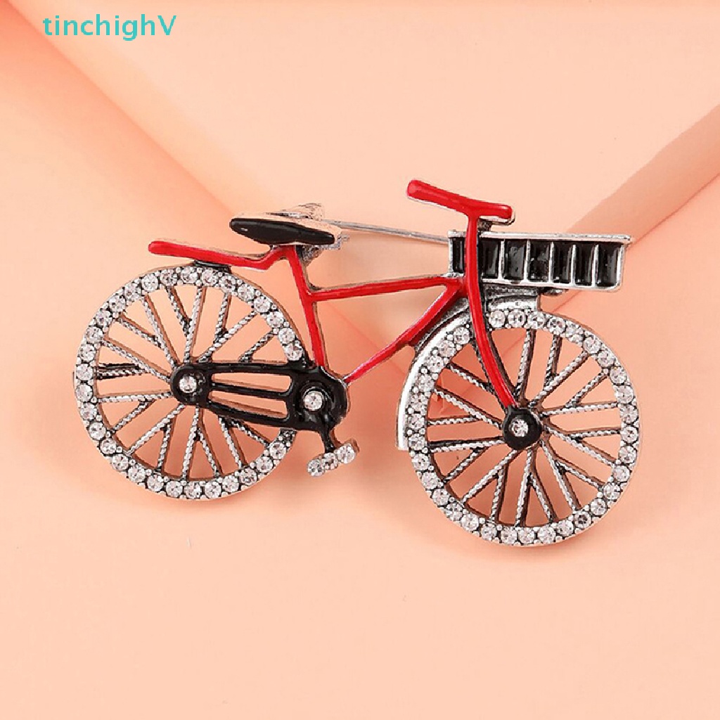 [TinchighV] Ghim Cài Áo Hình Xe Đạp Đính Kim Cương Giả Sáng Tạo Cho Nữ