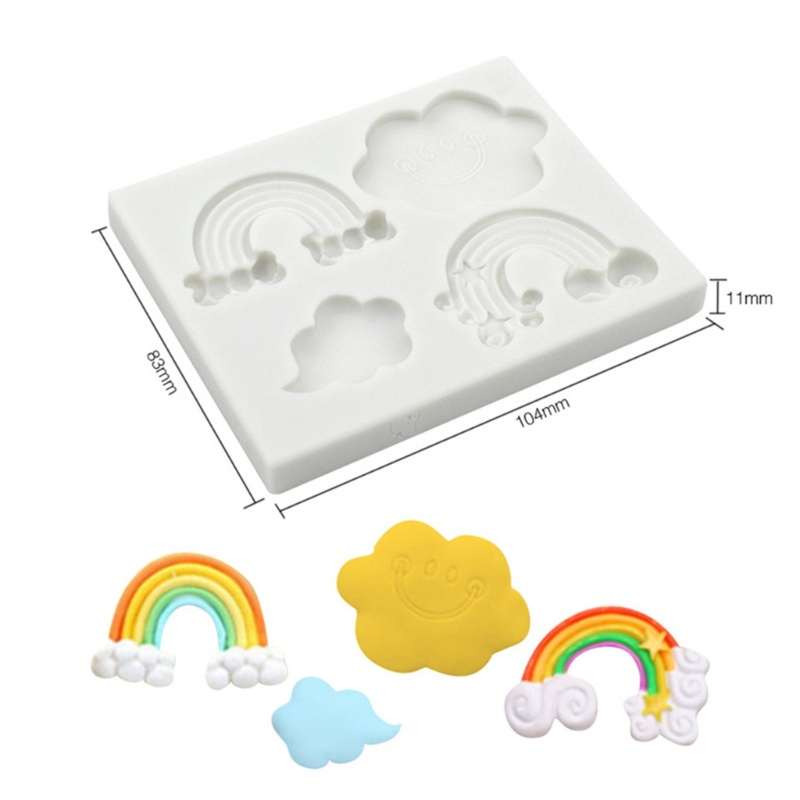 Khuôn Silicone Linh Hoạt Tạo Hình Đám Mây / Cầu Vồng Làm Kẹo Đất Sét Resi