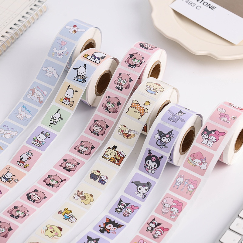 SANRIO Cuộn 500 Miếng Dán Hoạt Hình Dễ Thương Trang Trí
