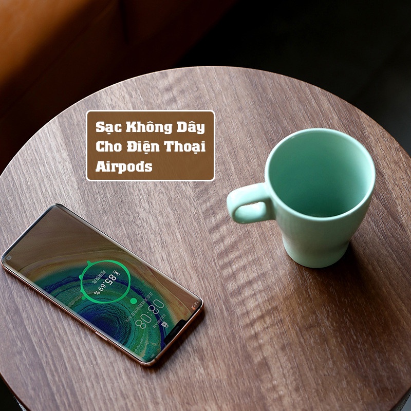 Bàn Loa bluetooth 5.0, loa không dây và sạc không dây có cổng USB 15W siêu nhanh và an toàn