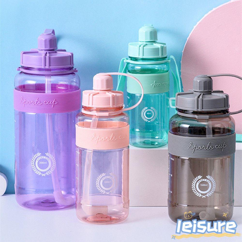 Bình Nước Dung Tích Lớn 600-2000ML Kèm Ống Hút Tiện Lợi