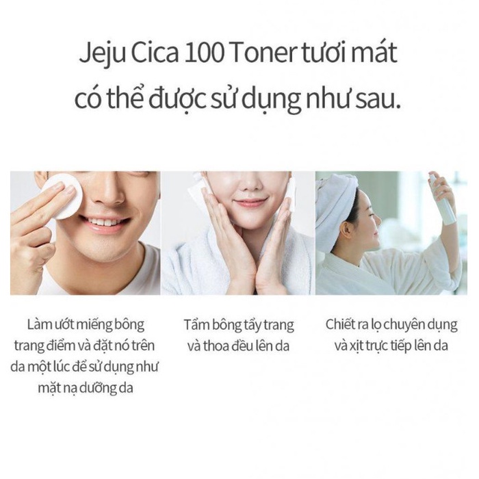 Nước Hoa Hồng PrettySkin Giúp Cân Bằng, Dưỡng Trắng Da Chiết Xuất Rau MáThe Pure Jeju Cica 100 Toner 250ml