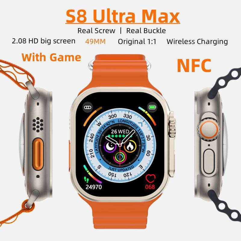 Đồng Hồ Thông Minh S8 Ultra Max 49mm IWO Series 8 NFC Kết Nối Bluetooth Có Chức Năng Đo Áp Suất