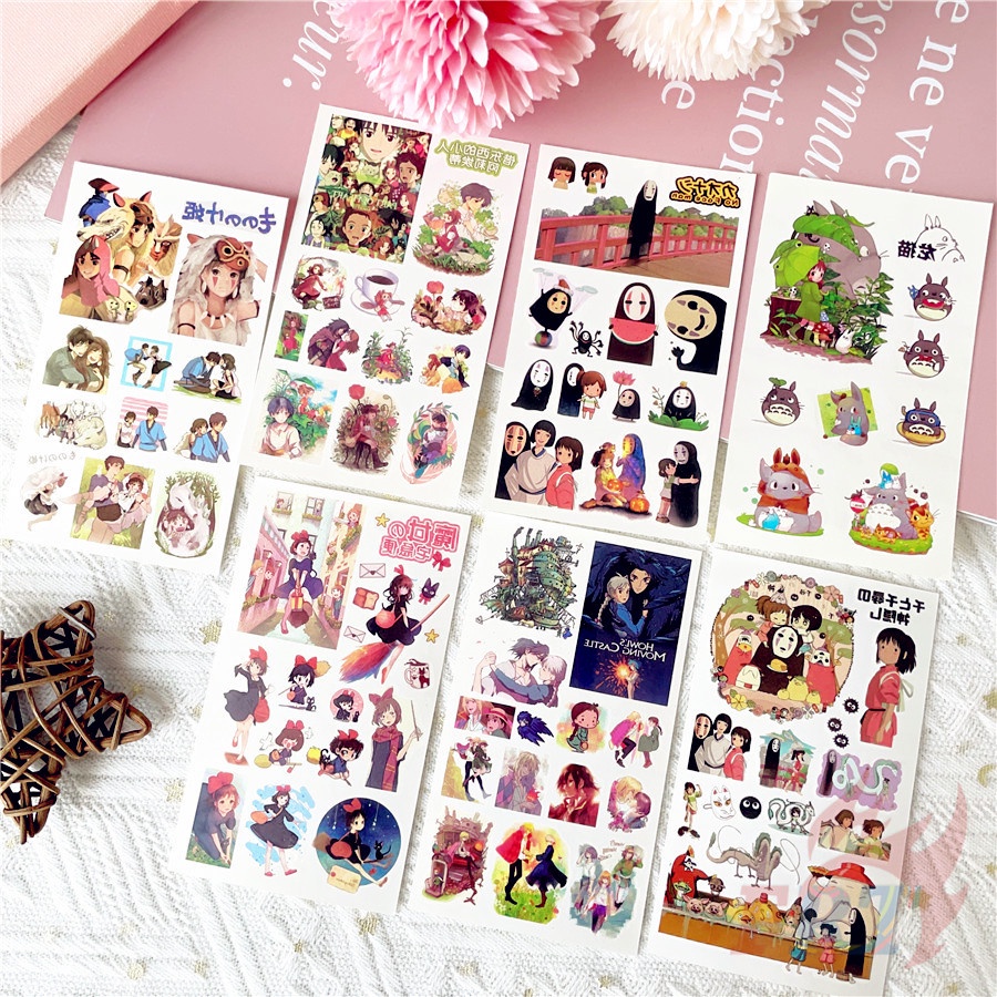 ❣️1 Tấm Hình Xăm Dán Mini Tạm Thời Hình Anime Miyazaki Hayao❣️ Hình Xăm Tạm Thời Totoro / Spirited Away Chống Thấm Nước Quyến Rũ