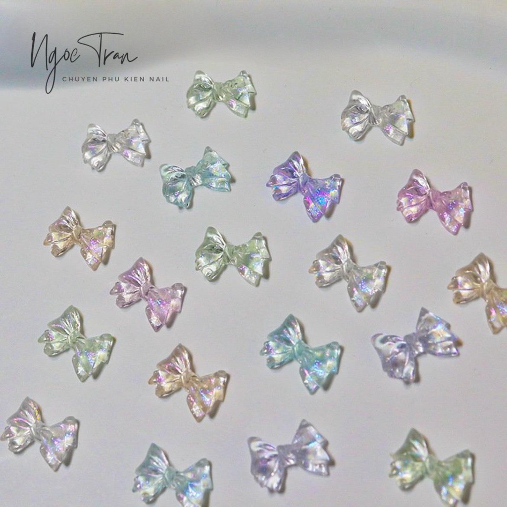 Nơ Pha Lê Nhũ Flash Sáng Mới 2023 HÀN QUỐC Siêu Đáng Yêu | Trang Trí Móng Tay NZ24