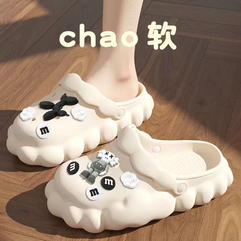 Dép Sandal Đế Dày Đục Lỗ Phong Cách Hàn Quốc Dễ Thương Thời Trang Mùa Hè Cho Nữ