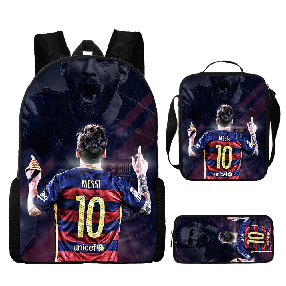 Balo Đi Học Hình Cầu Thủ Messi Độc Đáo Cho Bé