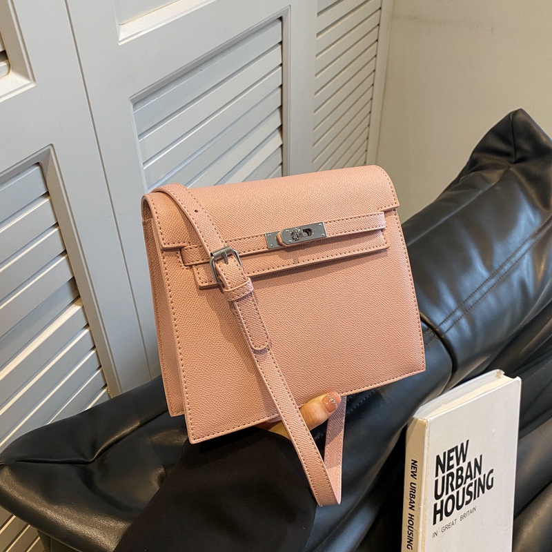 Túi Đeo Vai Màu Trơn Có Khóa Thời Trang Cho Nữ