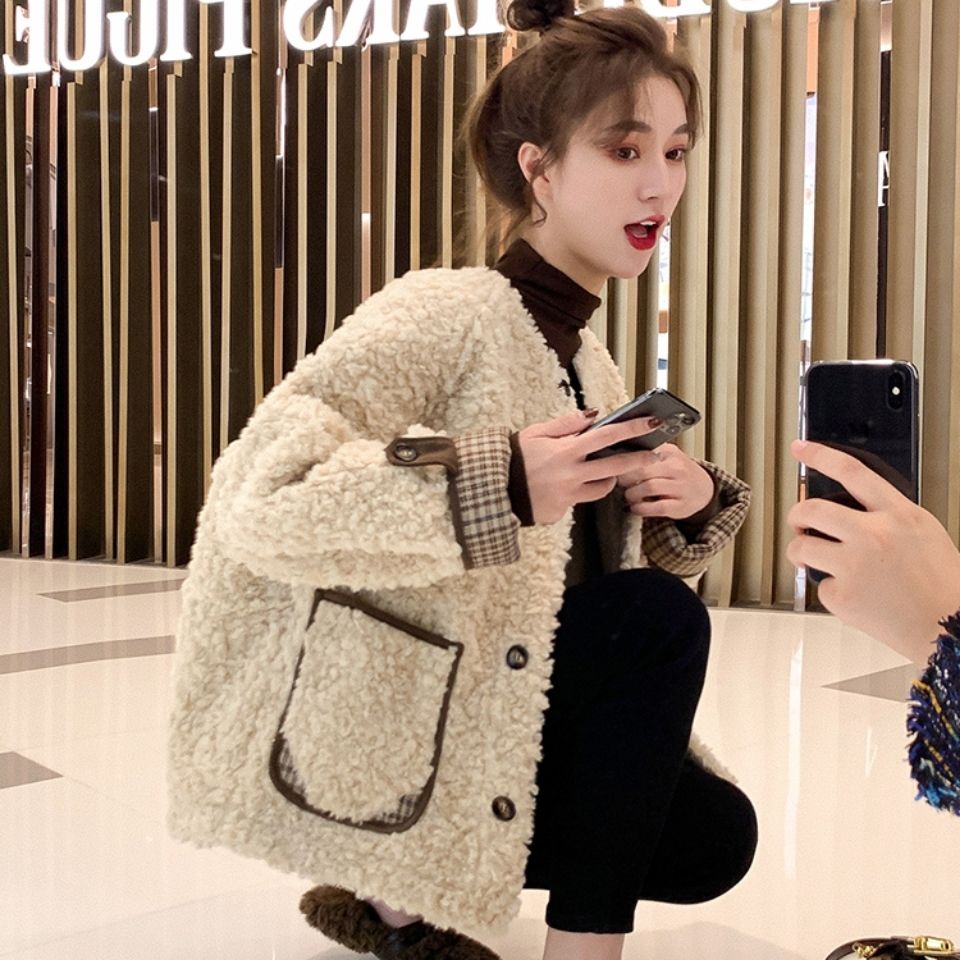 cardigan bigsize cardigan nam áo cánh chim  áo khoác gió có mũ áo khoác local brand Áo khoác nữ Áo Khoác Len Lông Cừu Dày Dáng Rộng Ngắn Phong Cách Preppy Thời Trang Mùa Đông Hàn Quốc Hàng Mới 2021 Phong Cách Hàn Quốc Cho Nữ a 'c local brand a'