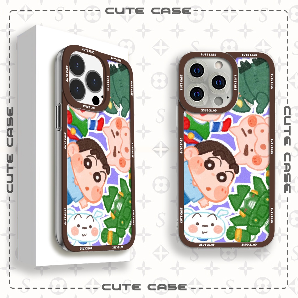 Ốp lưng iphone Cute Case Shin x Bạch Tuyết Cậu Bé Bút Chì Anime Manga Tặng Kèm Phụ Kiện Túi Xách MK Hình Cute Case