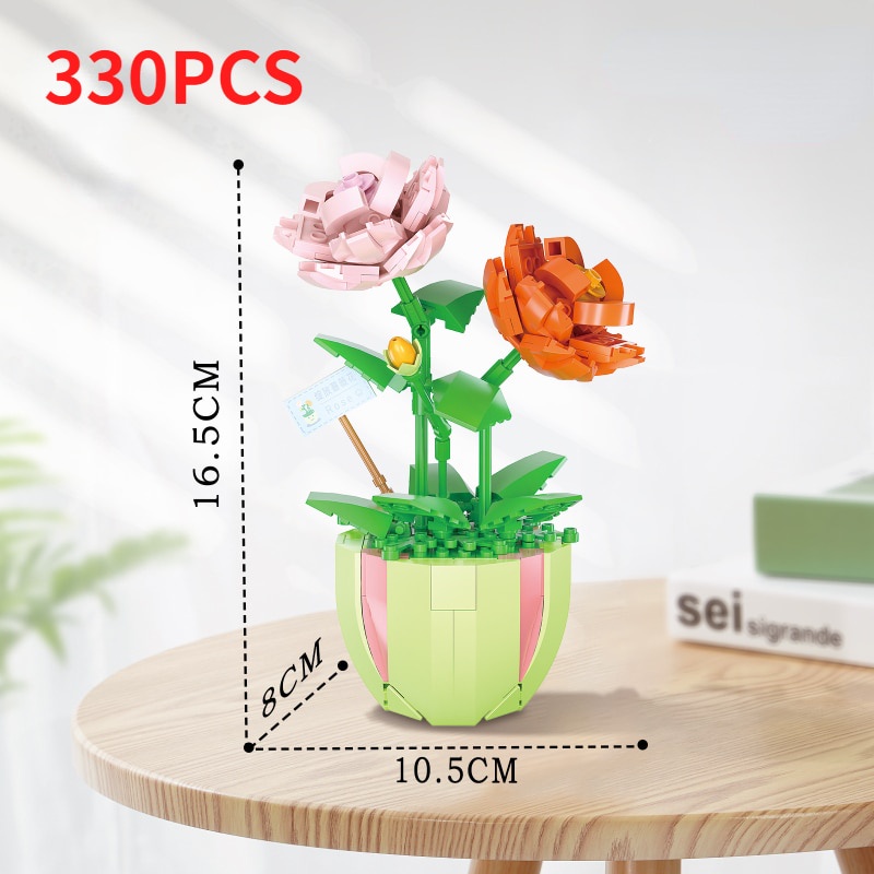 Đồ Chơi Lắp Ráp Mô Hình Chậu Hoa Bonsai Mini DIY Dành Cho Trẻ Em