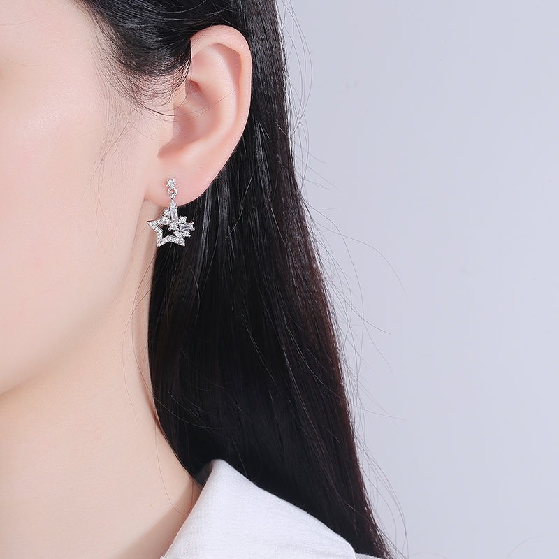 Bông Tai Ngôi Sao Lấp Lánh Đơn Giản Thời Trang