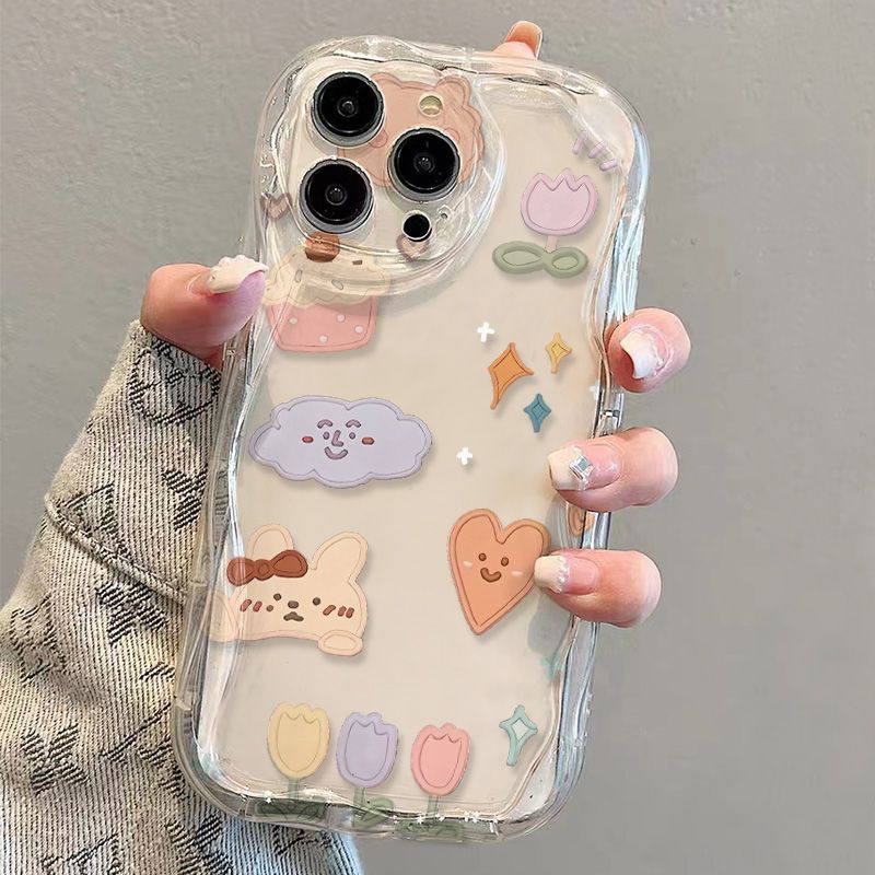 ✅Ốp Điện Thoại Mềm Chống Sốc Họa Tiết Thỏ Kiểu Hàn Nhật Màu Trong Suốt U2XN Cho iPhone14 / 13promax 12 / 11 7 / 8p xs / r