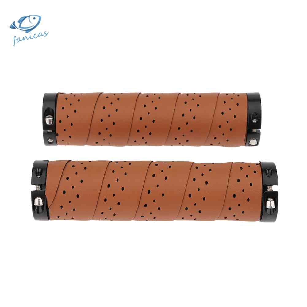 Bộ 2 Bọc Tay Lái Xe Đạp Bằng Da Chống Trượt Phong Cách Vintage