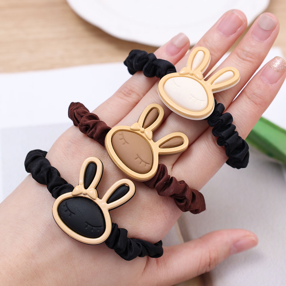Dây Cột Tóc Cao Su Co Giãn Hình Thỏ Dễ Thương Phong Cách Hàn Quốc Cho Nữ