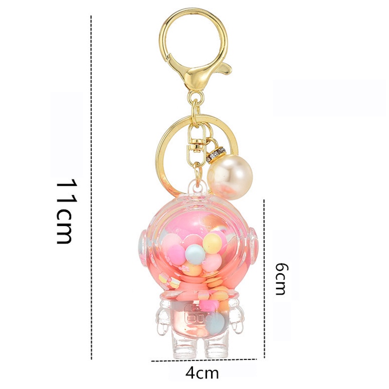 Móc Khóa Hạt Dầu Nhiều Màu Hình Phi Hành Gia Hoạt Hình Tinh Tế