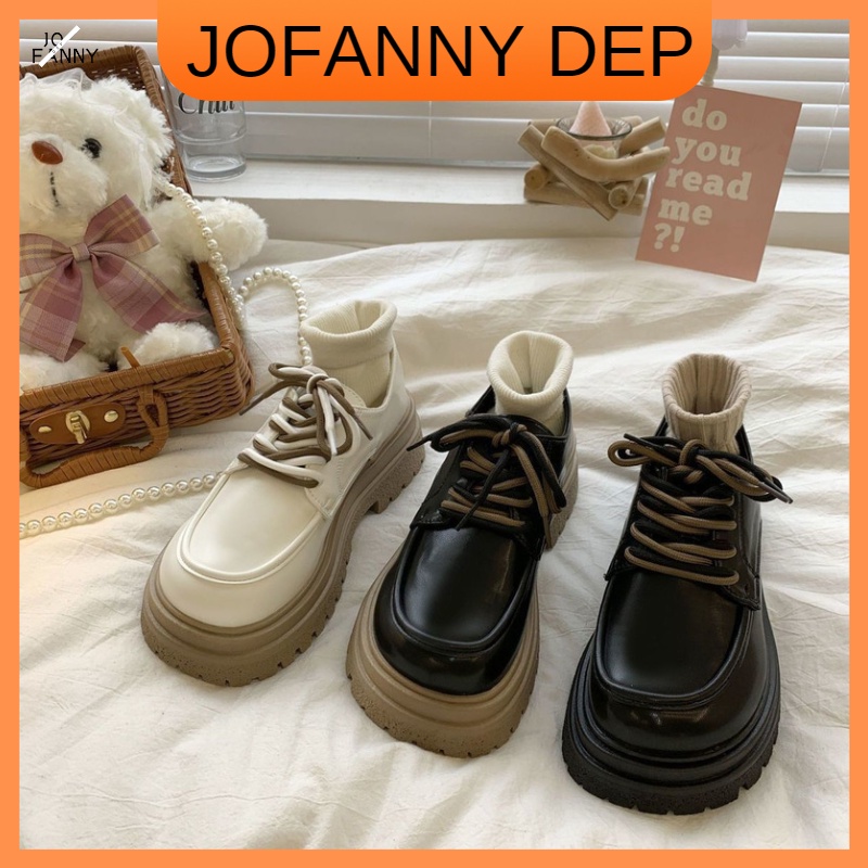 JOFANNY Phong cách Anh cổ điển giày lolita độn oxford búp bê nữ bốt đế xuồng bánh mì tăng chiều cao