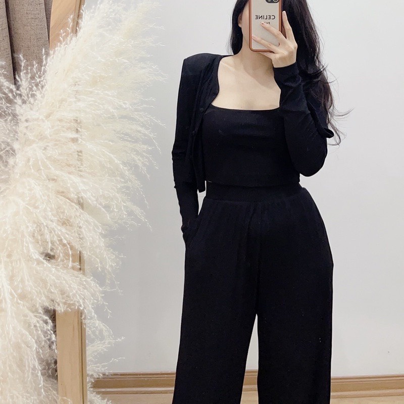 [ 𝐅𝐑𝐄𝐄 𝐒𝐇𝐈𝐏 ] SÉT 3 MÓN CADIGAN MIX QUẦN SUÔNG CHẤT THUN GÂN LOẠI 1 CO GIÃN THOẢI MÁI