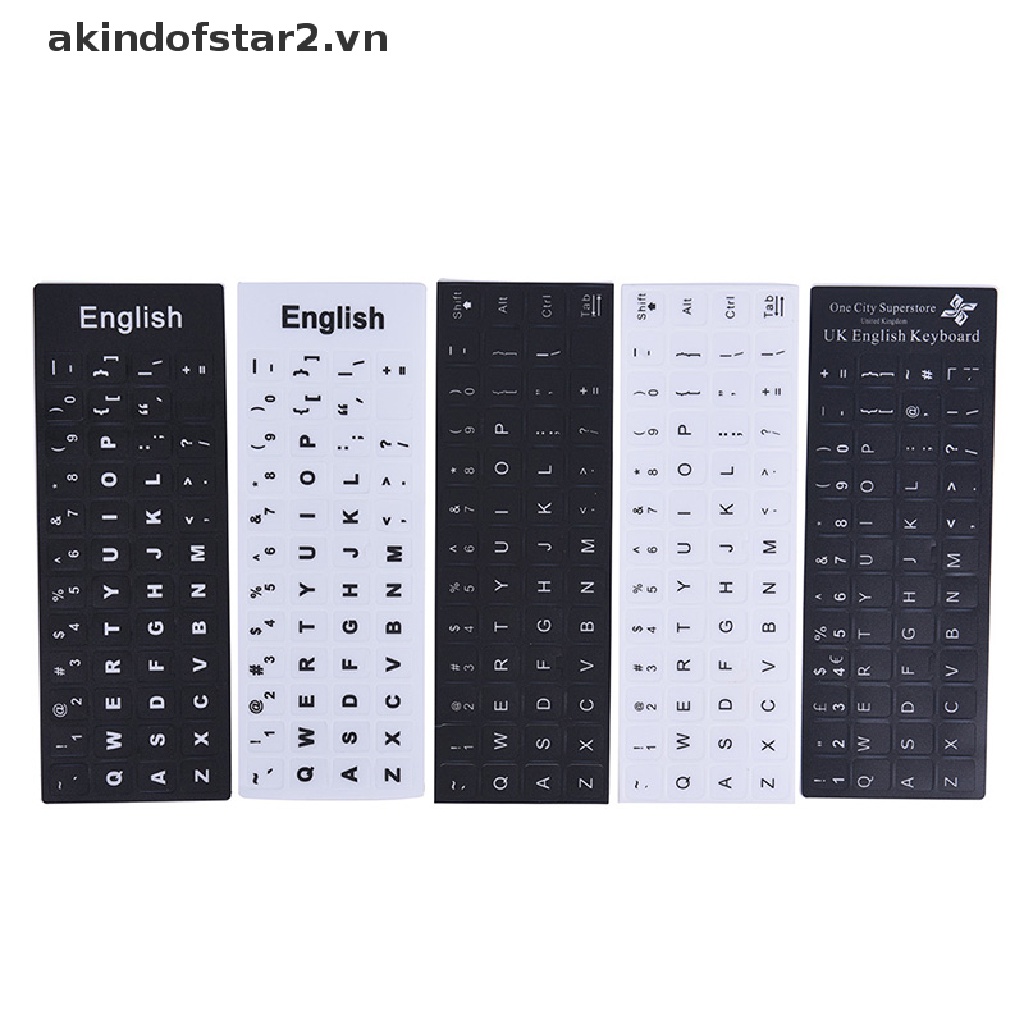 Miếng Dán Thay Thế Bàn Phím Tiếng Anh akindofstar2.vn} Màu Trắng Đen Cho Máy Tính PC Laptop {akindofstar2.vn}