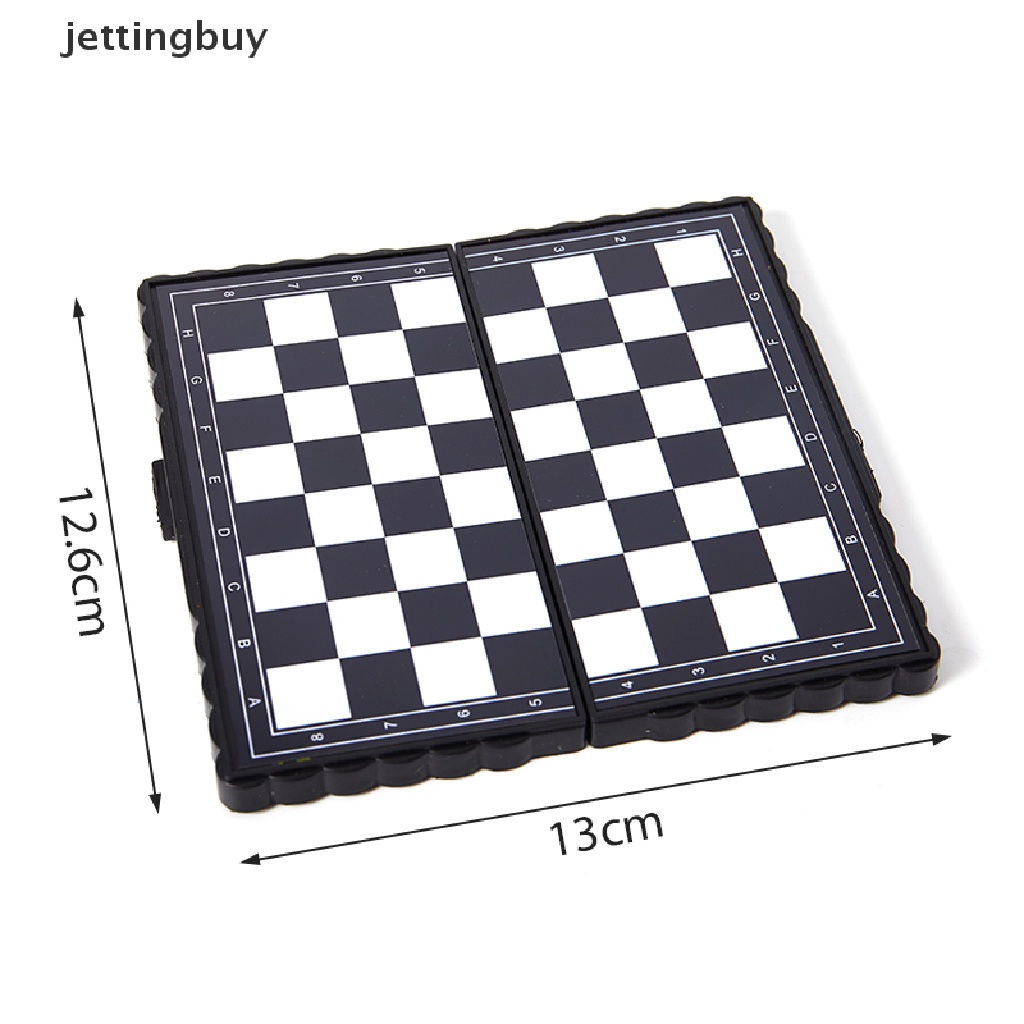 Bộ bàn cờ vua mini JETTING với 32 quân cờ bằng nhựa có thể gấp gọn tiện dụng