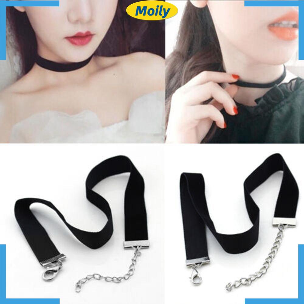 Vòng cổ choker nhung thắt nơ phong cách gothic cổ điển