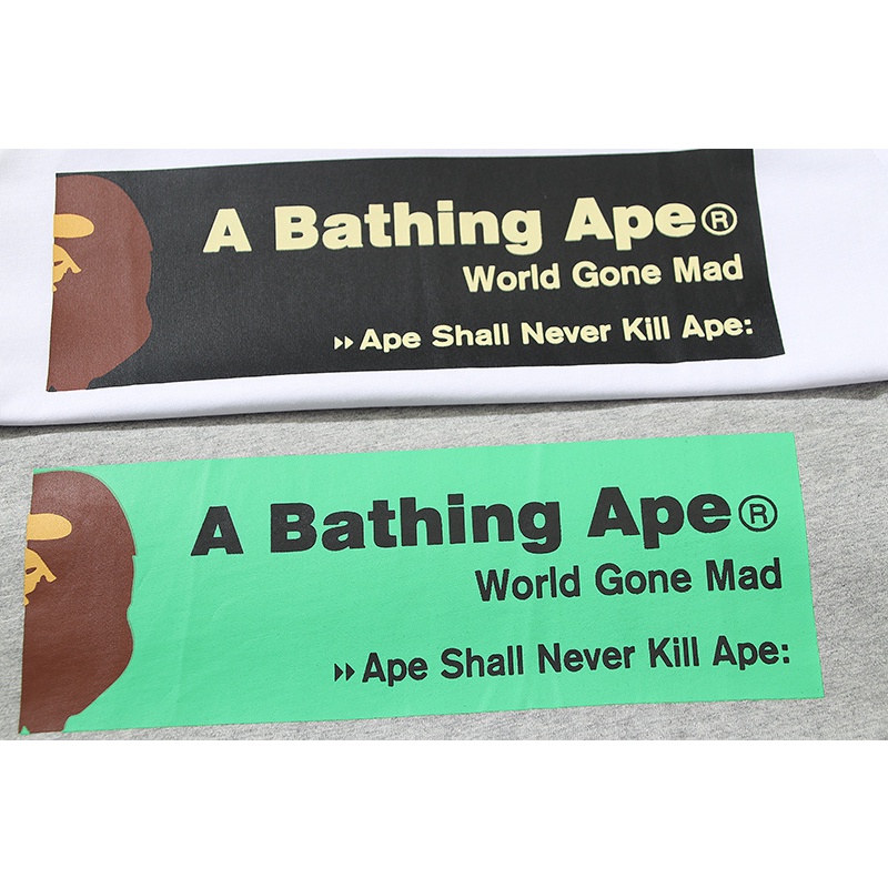 Áo Thun Cotton Tay Ngắn In Chữ BA-P-E Plus Size Unisex