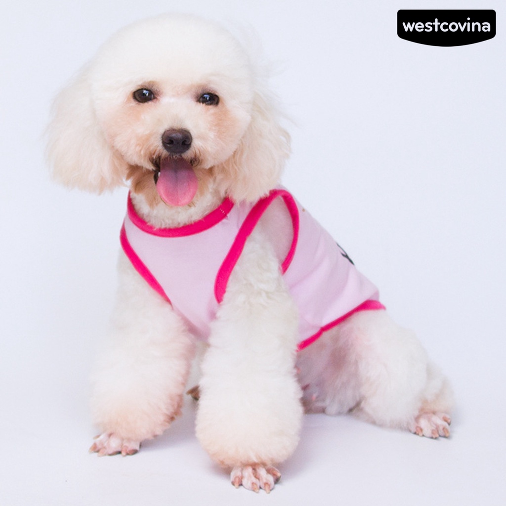 [COD]♝Áo Thun Cotton Mềm Mại Thoáng Khí Không Tay In Hình Vương Miện Dành Cho Cún Cưng