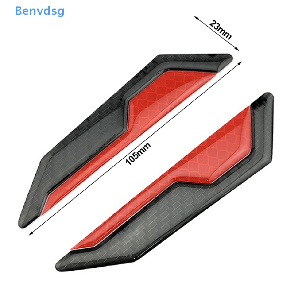1 Bộ Miếng Dán Phản Quang Bằng Sợi Carbon Chống Trầy Xước Trang Trí Cửa Xe Hơi