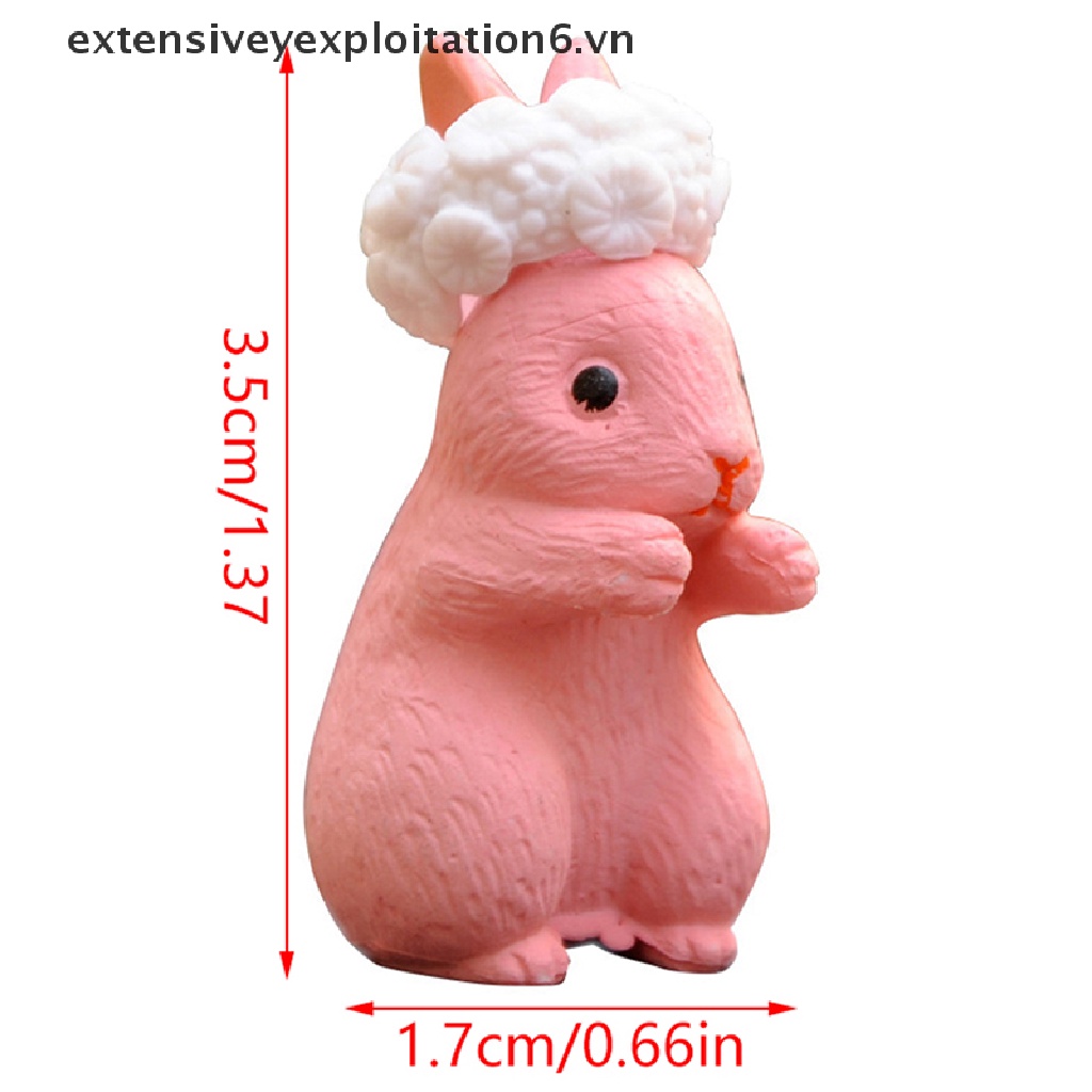 Mô Hình Chú Thỏ Hoạt Hình Dùng Trang Trí Nhà Búp Bê