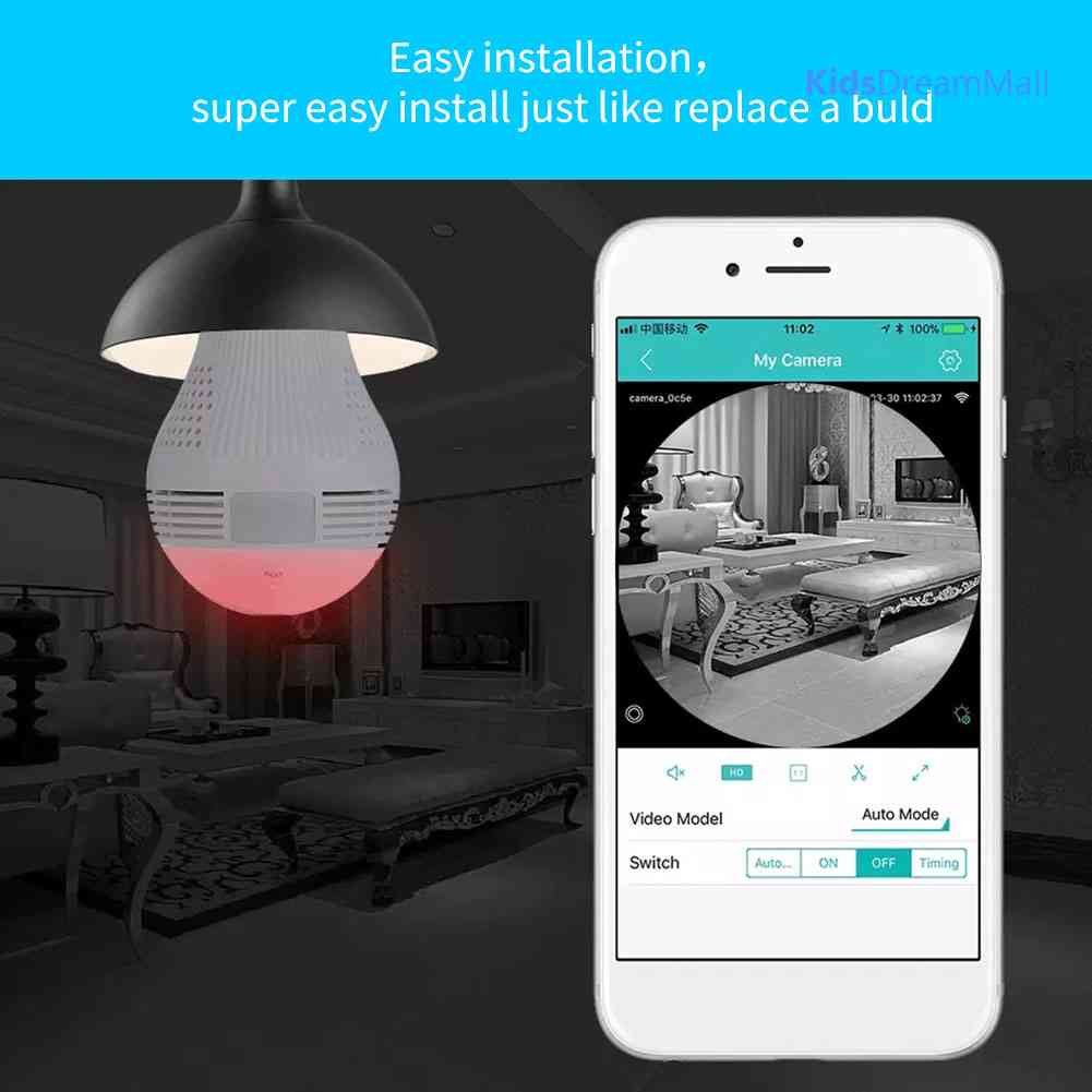 Camera An Ninh Không Dây 960P Kết Nối WiFi Hình Bóng Đèn