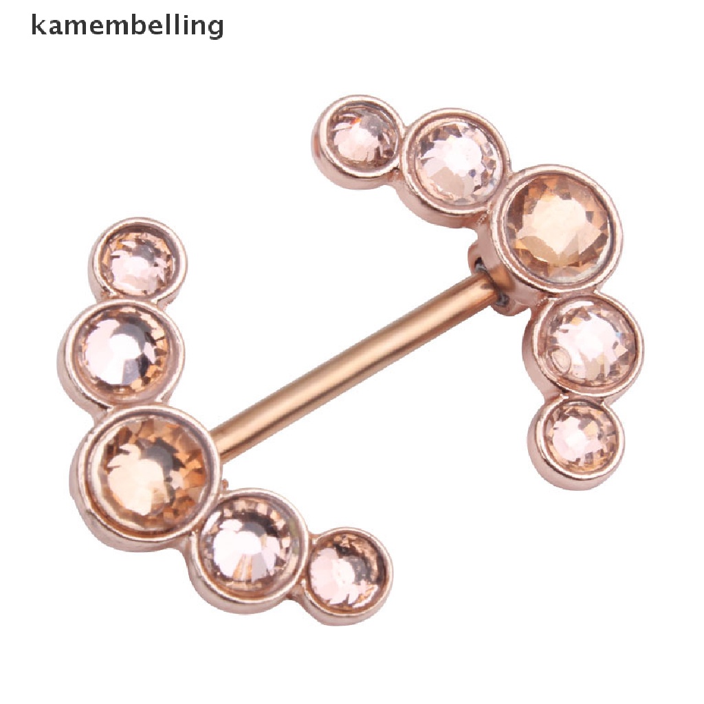 Kamembelling 1 Cặp Núm Vú Giả Đính Đá Zircon Hình Trái Tim Sáng Bóng Quyến Rũ Cho Nữ EN