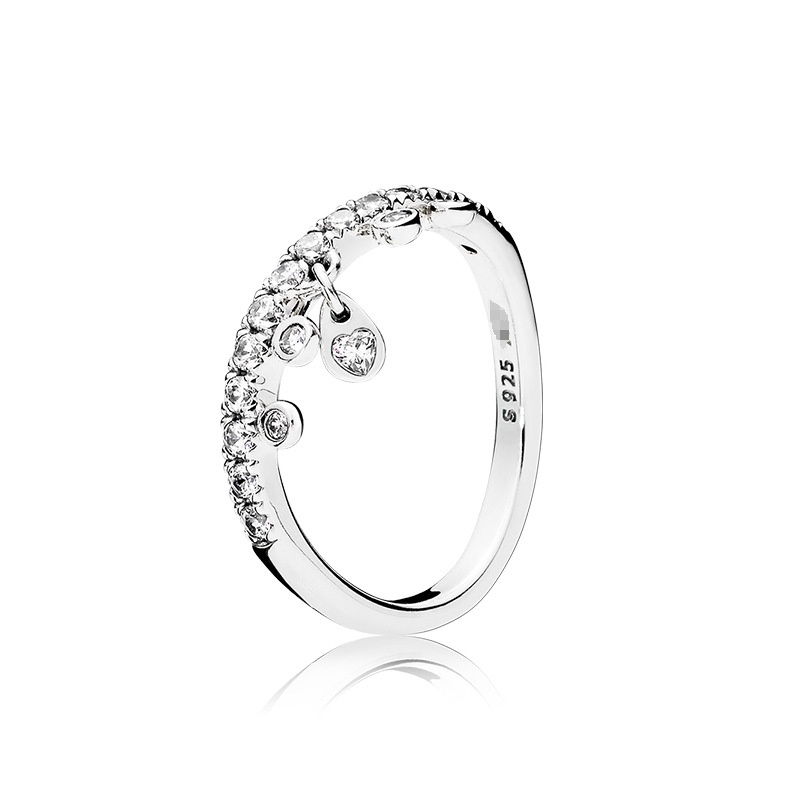 Nhẫn Mạ Bạc 925 Đính Đá Lấp Lánh Thời Trang Cho Nữ