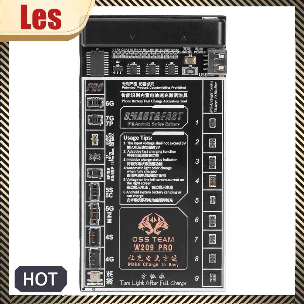 W209 Pro Battery Tester for iPhone Android Phone Quick Charging Activation