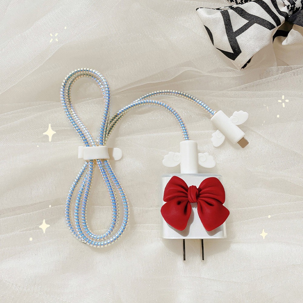 Ốp Điện Thoại TPU Mềm Trong Suốt Bảo Vệ Cáp Sạc USB Hình Tròn Hello Kitty Chuột Mickey Kuromi Cho Android